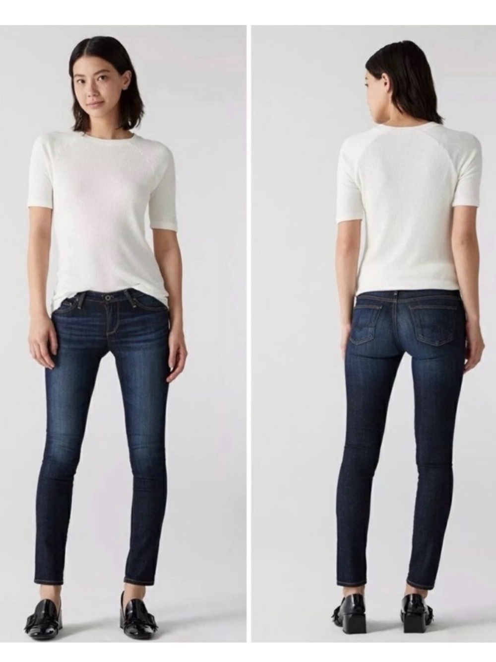 Ag Adriano Goldschmied The Stilt Dark Blue Cigarette Leg Jeans 26R
